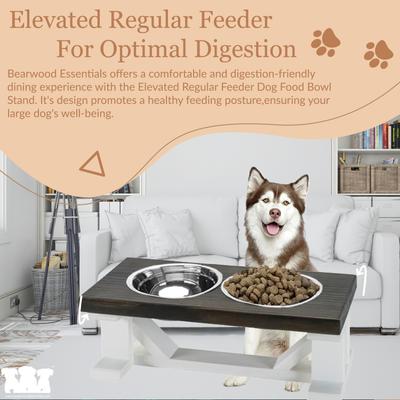 Show full view: Bearwood Essentials Farmhouse Elevated Dog Feeder, Grey/White, Large slide 6 of 10