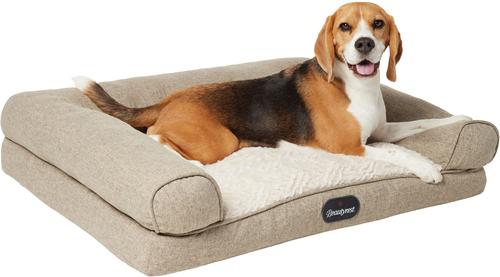 Show full view: Beautyrest Luxe Lounger Cat & Dog Bed, Tan, Large slide 4 of 7