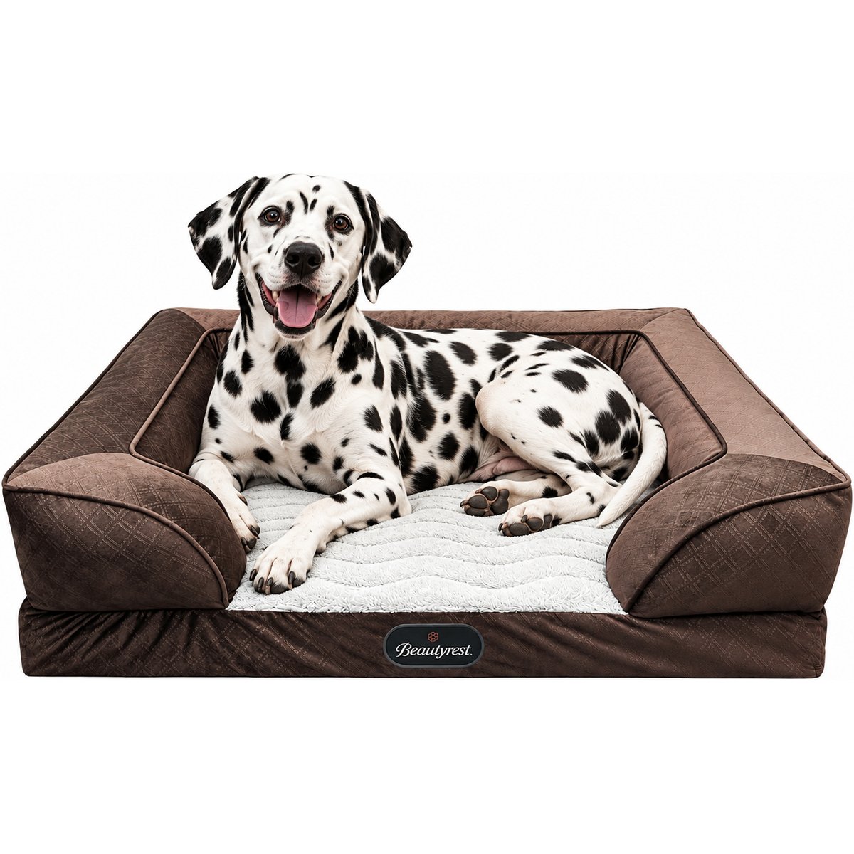 Beautyrest Supreme Comfort Couch Dog & Cat Bed, Brown, Large