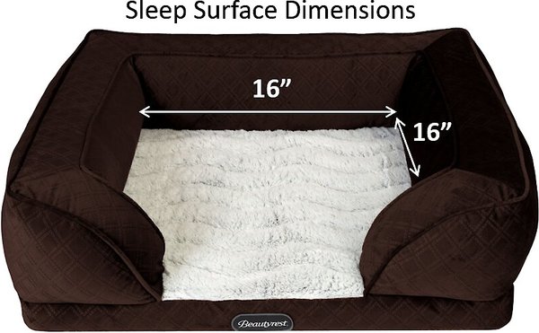 Show full view: Beautyrest Supreme Comfort Couch Dog & Cat Bed, Brown, Medium slide 3 of 5