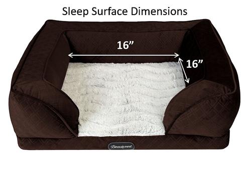 Show full view: Beautyrest Supreme Comfort Couch Dog & Cat Bed, Brown, Medium slide 4 of 6