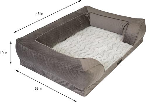 Show full view: Beautyrest Supreme Comfort Couch Dog & Cat Bed, Brown, X-Large slide 3 of 6