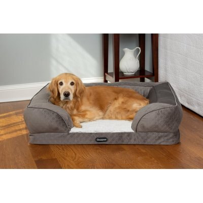 Beautyrest Beautyrest Supreme Comfort Couch Dog & Cat Bed, Gray, Large