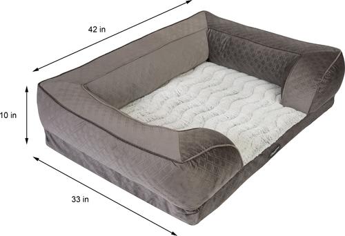 Show full view: Beautyrest Supreme Comfort Couch Dog & Cat Bed, Gray, Large slide 5 of 8