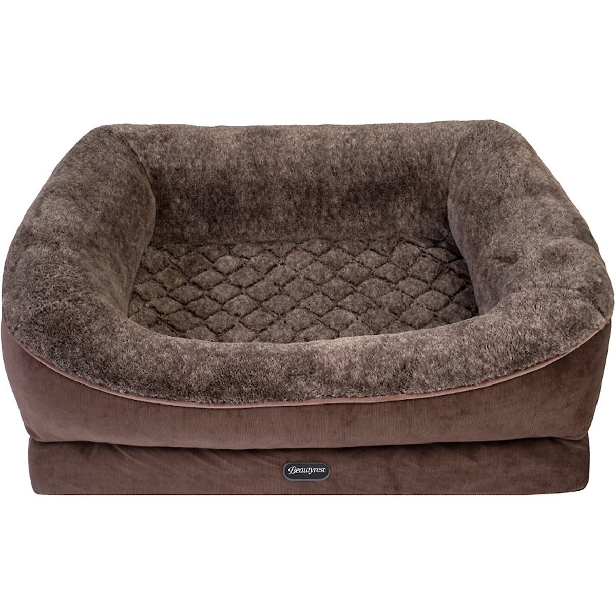 Beautyrest Ultra Plush Cuddler Dog & Cat Bed, Brown, Medium