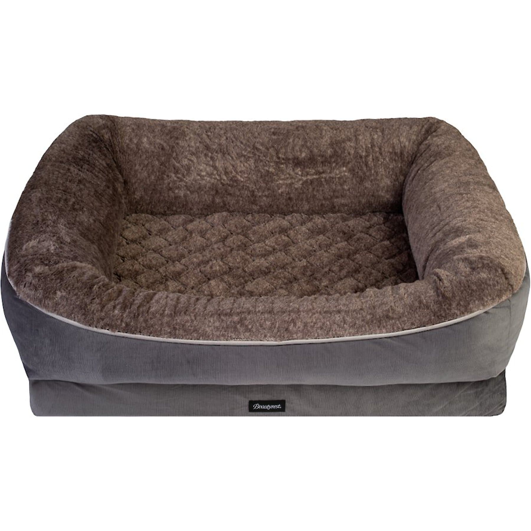 Beautyrest Ultra Plush Cuddler Dog & Cat Bed, Gray, Medium