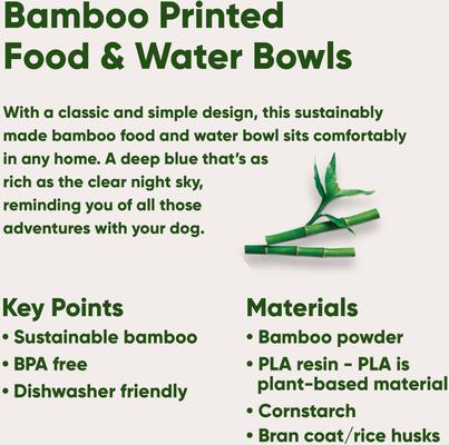 Show full view: Beco Pets Classic Bamboo Food & Water Dog Bowl, Midnight Blue, Small slide 4 of 6
