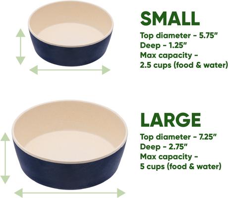 Show full view: Beco Pets Classic Bamboo Food & Water Dog Bowl, Midnight Blue, Small slide 3 of 6