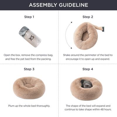 Show full view: Bedsure Calming Fluffy Plush Faux Fur Orthopedic Anti-Slip Donut Dog & Cat Bed, Dark Grey, Medium slide 6 of 8