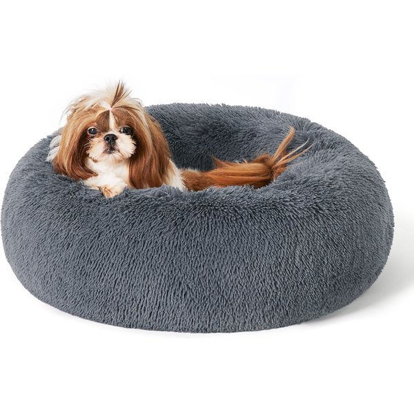 Max & Marlow Long Faux-Fur Anxiety Cuddler Donut Dog & Cat Bed