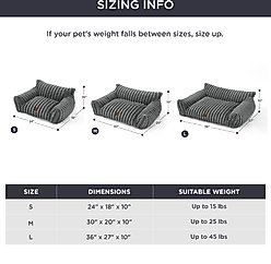 Bedsure Corduroy Fleece Dog Sofa Bed with Removable Cover, Warm Grey, Medium slide 2 of 6