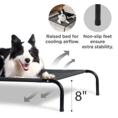 Show full view: Bedsure Indoor & Outdoor Mesh Hammock with Skid-Resistant Feet Elevated Dog & Cat Bed, Black, X-Large slide 2 of 9