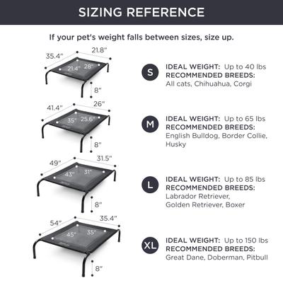 Show full view: Bedsure Indoor & Outdoor Mesh Hammock with Skid-Resistant Feet Elevated Dog & Cat Bed, Black, X-Large slide 5 of 9