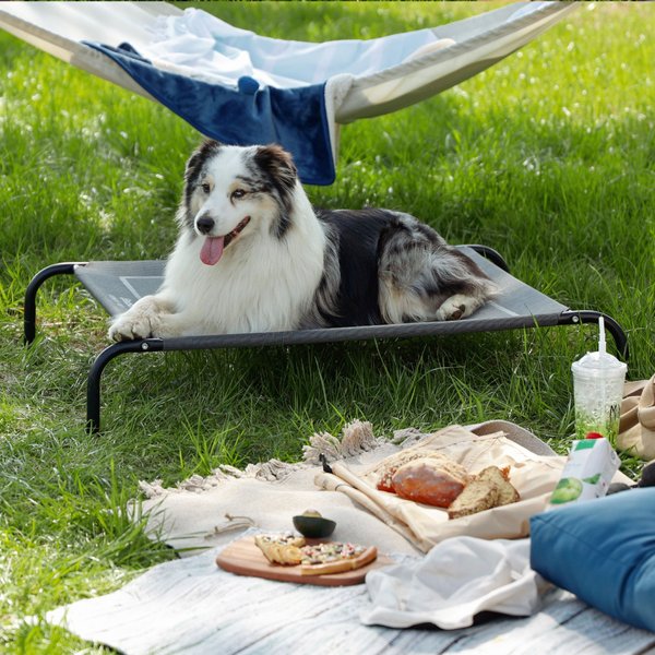 Show full view: Bedsure Indoor & Outdoor Mesh Hammock with Skid-Resistant Feet Elevated Dog & Cat Bed, Grey, X-Large slide 6 of 9