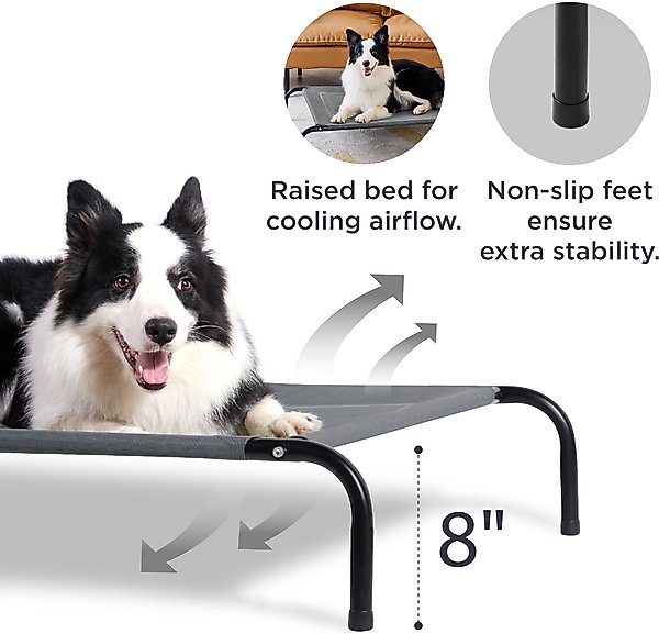 Show full view: Bedsure Indoor & Outdoor Mesh Hammock with Skid-Resistant Feet Elevated Dog & Cat Bed, Grey, X-Large slide 2 of 9