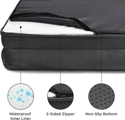 Show full view: Bedsure Orthopedic Bolster Dog Sofa Bed with Removable Cover, Dark Grey, Medium slide 3 of 10