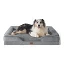 Bedsure Orthopedic Bolster Dog Sofa Bed with Removable Cover, Grey, X-Large