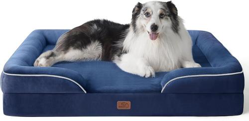 Bedsure Orthopedic Bolster Dog Sofa Bed with Removable Cover, Grey, Large Plus