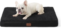 Bedsure Orthopedic Waterproof Dog Mat & Bed with Sherpa & Oxford Fabric Removable Cover, Black, Medium