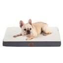 Bedsure Orthopedic Waterproof Dog & Cat Bed with Reversible Sherpa & Oxford Fabric Removable Cover, Grey, Medium