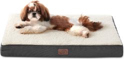 Bedsure Orthopedic Waterproof Dog Mat & Bed with Sherpa & Oxford Fabric Removable Cover, Grey, Small