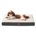 Bedsure Orthopedic Waterproof Dog & Cat Bed with Reversible Sherpa & Oxford Fabric Removable Cover, Grey, Small