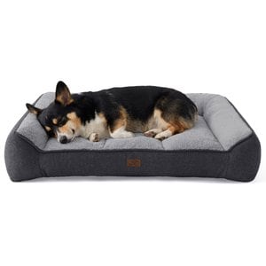 Bedsure SupportMax Orthopedic Removable Cover Dog Sofa Bed, Grey, Medium