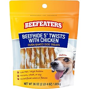 Beefeaters Beefhide Twist Chicken Jerky Dog Treats, 36-oz bag