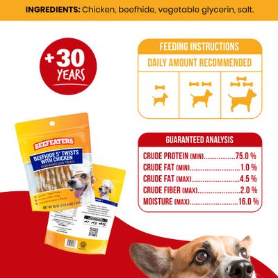 Show full view: Beefeaters Beefhide Twist Chicken Jerky Dog Treats, 36-oz bag slide 6 of 8