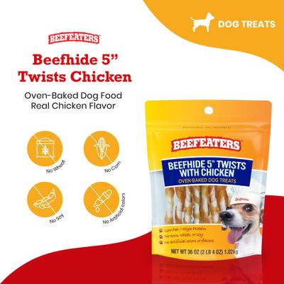 Show full view: Beefeaters Beefhide Twist Chicken Jerky Dog Treats, 36-oz bag slide 3 of 8