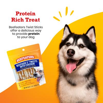 Show full view: Beefeaters Beefhide Twist Chicken Jerky Dog Treats, 26-oz bag slide 4 of 8