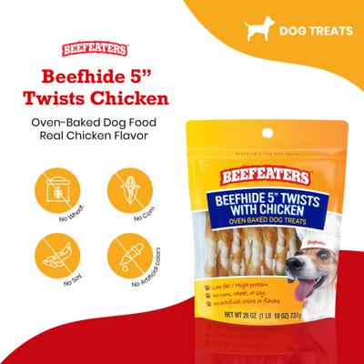 Show full view: Beefeaters Beefhide Twist Chicken Jerky Dog Treats, 26-oz bag slide 3 of 8