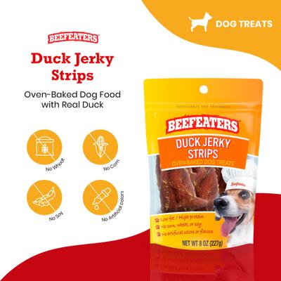 Show full view: Beefeaters Duck Strips Jerky Dog Treats, 8-oz bag slide 3 of 9