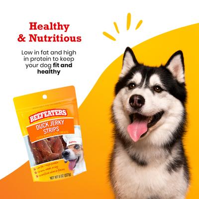Show full view: Beefeaters Duck Strips Jerky Dog Treats, 8-oz bag slide 4 of 9