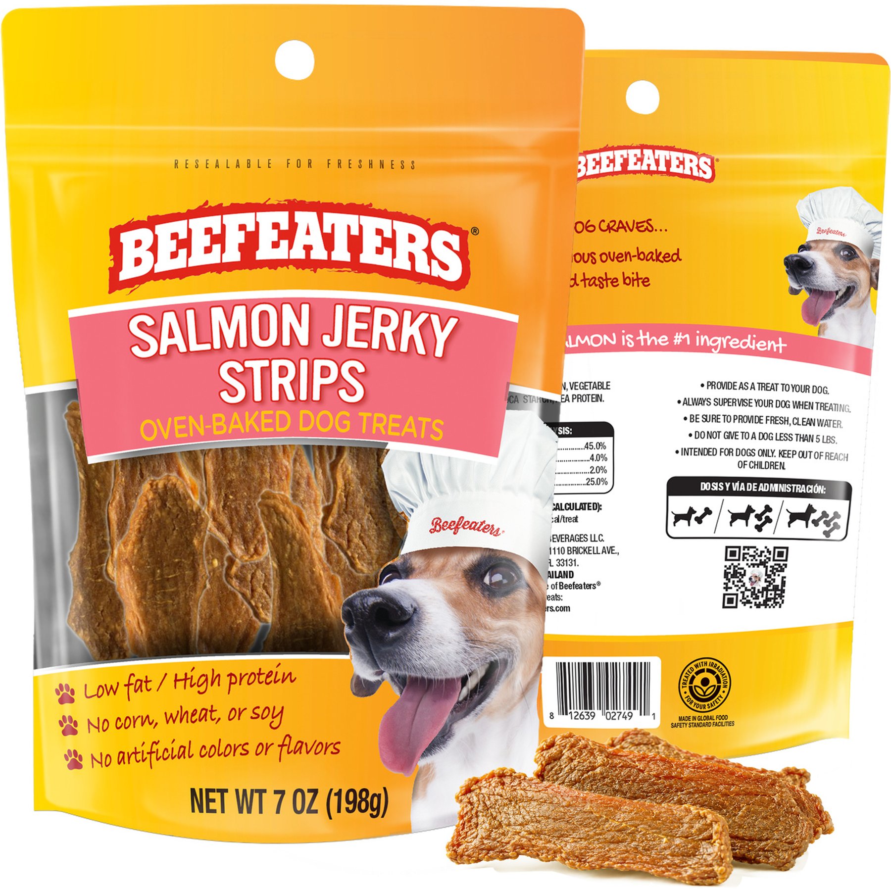 Beefeaters Grain-Free Salmon Jerky Dog Treats, 7-oz bag