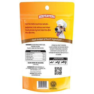 Show full view: Beefeaters Peanut Butter Biscuit Chicken Jerky Dog Treats, 2.39-oz bag, case of 12 slide 3 of 4