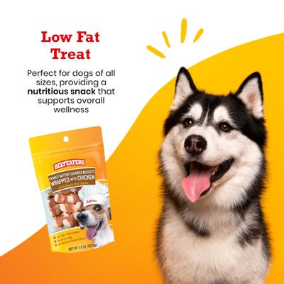 Show full view: Beefeaters Peanut Butter Biscuit Chicken Jerky Dog Treats, 4.5-oz bag slide 4 of 9