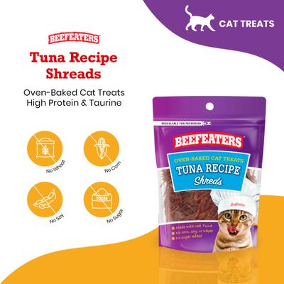 Show full view: Beefeaters Tuna Shreds Dehydrated Cat Treat, 1.41-oz bag, case of 12 slide 3 of 8