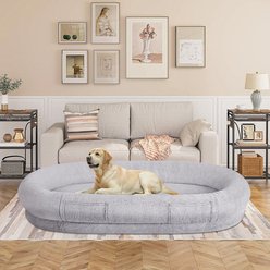 beeNbkks Bolster Dog Bed with Cooling Cover, Grey, Jumbo slide 2 of 7