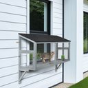 beeNbkks Cat Catio Window Cat Perch, Grey