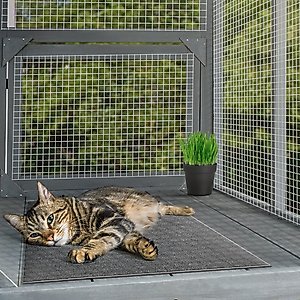 beeNbkks Cat Catio Window Cat Perch, Grey