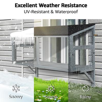 Show full view: beeNbkks Cat Catio Window Cat Perch, Grey slide 5 of 8