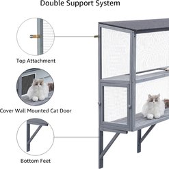 beeNbkks Double Deck Catio Wood Cat Window Perch, Grey slide 2 of 7