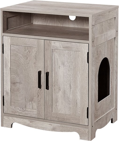 beeNbkks Washroom Furniture-Style Cat Litter Box Enclosure, Weathered Grey, Medium