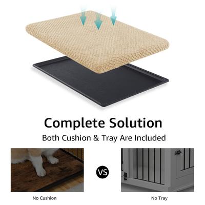 Show full view: beeNbkks Wood & Iron Wire Sliding Barn Door Furniture-Style Dog Crate, White, Medium slide 6 of 8