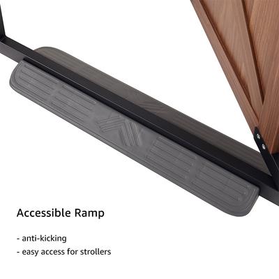 Show full view: beeNbkks Wood & Steel Farmhouse Pet Gate, Walnut & Black slide 6 of 7