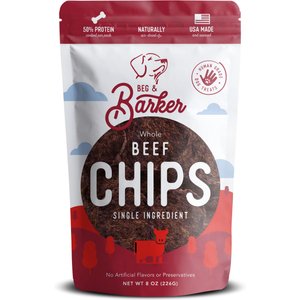 Beg & Barker Whole Beef Chips All Natural Single Ingredient Dog Treats, 8-oz bag