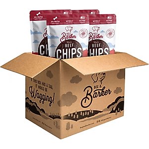 Beg & Barker Whole Beef Chips Natural Single Ingredient Dog Treats, 3.5-oz, case of 4