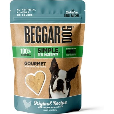 Beggar Dog Beggar Dog Original Recipe Chicken Meal & Oats Crunchy Biscuit Dog Treats, 16-oz bag