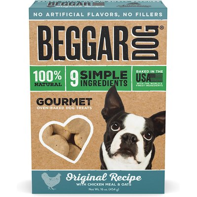 Beggar Dog Beggar Dog Original Recipe Chicken Meal & Oats Crunchy Biscuit Dog Treats, 16-oz box